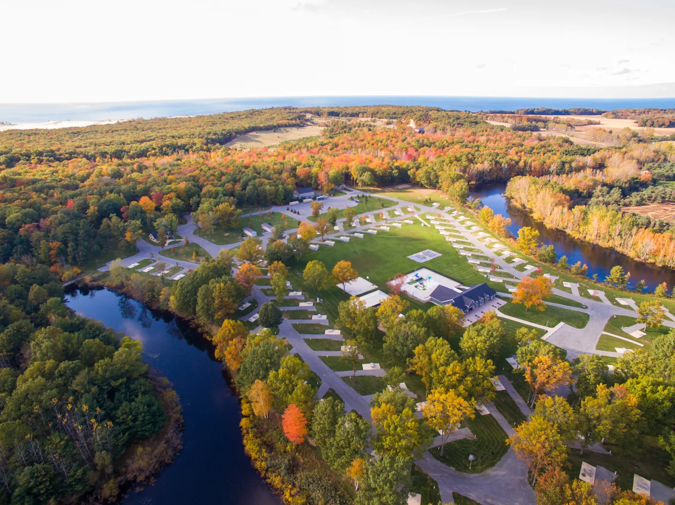 Fall colors over camp