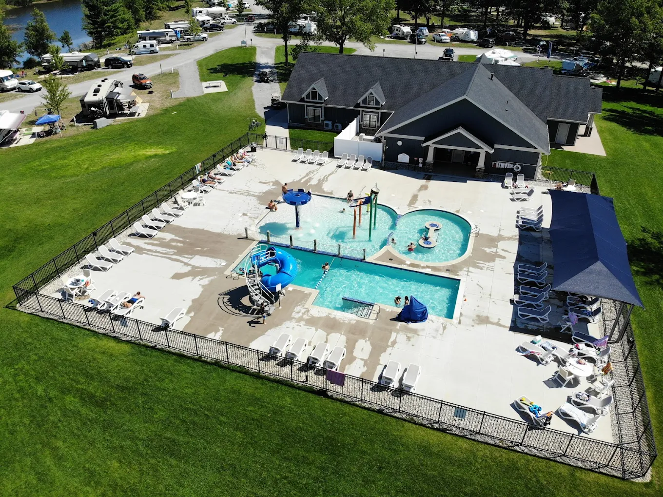 Splash pad & slides